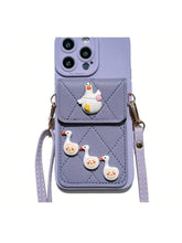Load image into Gallery viewer, IPhone14promax/13pro , Wallet Phone Case Cute Leather Case With Card Holder Crossbody Cover For Women Girls Strap Wristlet RFID Blocking Shockproof Protective Cover
