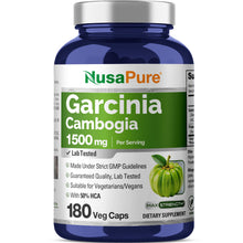 Load image into Gallery viewer, NusaPure Garcinia Cambogia 1500mg – 180 Vegan Capsules