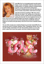 Load image into Gallery viewer, Advertisement for Jamie Miller Price, a decorative painter, with text and a teddy bear and flower design on a red background.