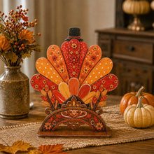 Load image into Gallery viewer, Thanksgiving Wooden Tabletop Decor Set of 3 - Pilgrims & Turkey