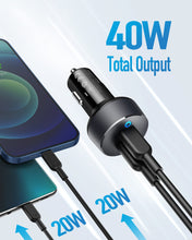 Load image into Gallery viewer, Anker PowerDrive III Duo Dual USB C Car Charger Premium Fast Charging USA