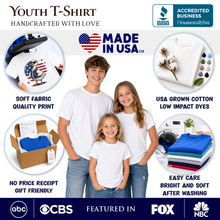 Load image into Gallery viewer, Kids Witch Hat Ghost and Pumpkin T-Shirt, Vintage Halloween Jack O’ Lantern Youth Tee