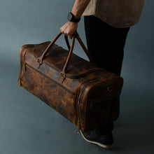 Load image into Gallery viewer, Cohen Full Grain Buffalo Leather Weekender Duffle Bag 21 24 Inch Overnight Bag
