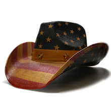 Load image into Gallery viewer, Cowboy Western Straw Hat Wide Brim Summer Beach Hat Men Women Fashion Hat