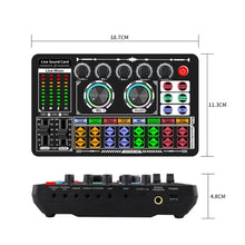 Load image into Gallery viewer, F999 Mixer Podcast Sound Board Live Sound Card for Live Recording Home KTV