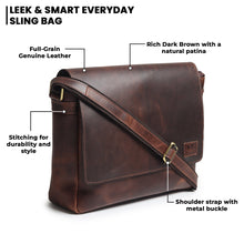 Load image into Gallery viewer, Dark Brown Leather Bag