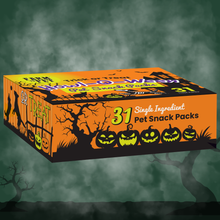 Load image into Gallery viewer, Halloween Dog Treat Box - 31 Assorted Snack Packs