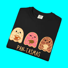 Load image into Gallery viewer, Pantasmas Ghost Pan Dulce Conchas T-shirt | Halloween, Boo Scary Spooky Horror Costume Latino | Heavyweight Cotton