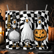 Load image into Gallery viewer, Haunting Honkers Goose 20oz Personalized Tumbler With Lid and Stainless Steel Straw, Funny Halloween Costumes Gift Cup