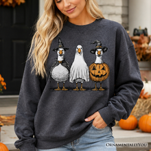 Load image into Gallery viewer, Haunting Honkers Goose Sweatshirt, Funny Halloween Costumes Sweater