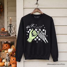 Load image into Gallery viewer, Monster Skeleton Pinky Promise Sweatshirt, Funny Spooky Halloween Sweater
