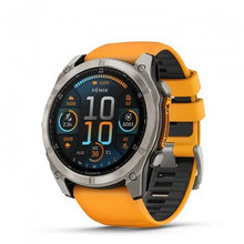 Load image into Gallery viewer, Garmin fēnix 8 47mm Titanium GPS Multisport Smart Watch Orange Band USAGarmin fēnix 8 47mm Titanium GPS Multisport Smart Watch Orange Band USA
