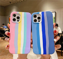 Load image into Gallery viewer, Rainbow & Colorful Silicone iPhone Case with Microfiber Lining