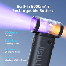 Load image into Gallery viewer, JISULIFE turbo fan 5 speed USB rechargeable pocket fan