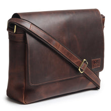 Load image into Gallery viewer, Leather Laptop Messenger Bag