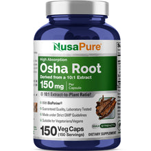 Load image into Gallery viewer, NusaPure Osha Root Extract 150mg – 150 Vegan Capsules