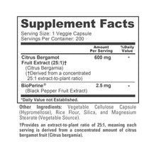 Load image into Gallery viewer, NusaPure Citrus Bergamot Extract – 200 Vegan Capsules
