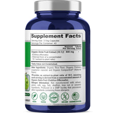 Load image into Gallery viewer, NusaPure Organic Amla 10:1 Extract 600 mg – 120 Vegan Capsules