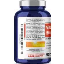 Load image into Gallery viewer, NusaPure Vitamin D3 50,000 IU – 90 Vegetarian Capsules