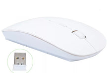 Load image into Gallery viewer, White computer mouse with USB receiver on a white background