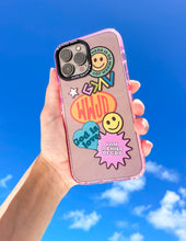 Load image into Gallery viewer, Pink Sticker Collage iPhone Case with Raised Bezel