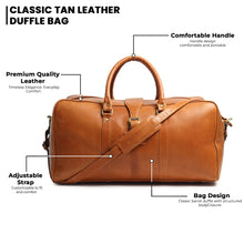 Load image into Gallery viewer, Port Blair Brown Buffalo Leather Weekender Travel Bag 21 Inch Premium Duffel