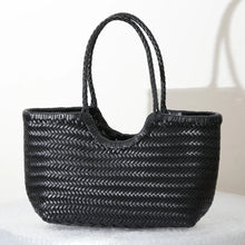 Load image into Gallery viewer, Handbags Women's Genuine Leather Shoulder Bag Weaving Casual Shopping Bag Vintage Big Tote Purse Cowhide Cross Hand Bags Lady