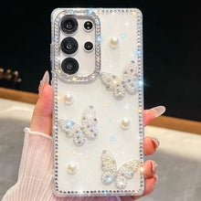 Load image into Gallery viewer, Coquette Pearls & Butterflies Samsung Phone Case