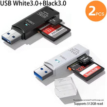 Load image into Gallery viewer, 2-in-1 SD & TF Memory Card Reader – USB 2.0, USB 3.0 & Type-C Options