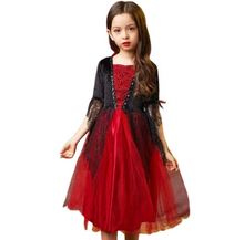 Load image into Gallery viewer, Girls Vampire Costume Gothic Tutu Dress – Halloween Fantasy Outfit