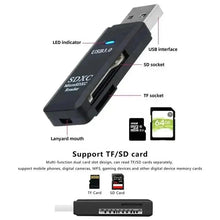 Load image into Gallery viewer, 2-in-1 SD & TF Memory Card Reader – USB 2.0, USB 3.0 & Type-C Options