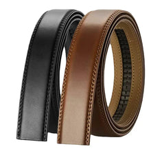 Load image into Gallery viewer, Men's Genuine Leather Ratchet Belt – Adjustable Cowskin Dress Belt for Men
