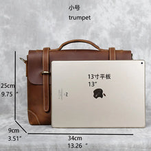Load image into Gallery viewer, vintage cowhide mens briefcase 15 inch laptop buy
