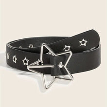 Load image into Gallery viewer, Women's Punk Star Buckle Belt – Multi-Hole PU Jeans Belt with Star-Eye Design