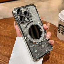 Load image into Gallery viewer, Glitter Mirror iPhone Case with Ring Stand, MagSafe Compatible