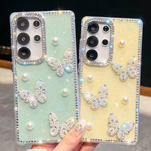 Load image into Gallery viewer, Coquette Pearls & Butterflies Samsung Phone Case