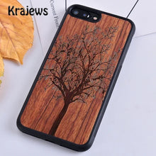 Load image into Gallery viewer, Krajews Natural Bamboo Wood Soft Phone Case Cover For iPhone 16 15 SE2020 14 6 7 8 plus 11 12 13 pro max Plus coque Fundas