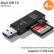 Load image into Gallery viewer, 2-in-1 SD & TF Memory Card Reader – USB 2.0, USB 3.0 & Type-C Options