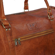 Load image into Gallery viewer, The Belgium Brown Full Grain Leather Weekender Duffel 24 Inch Overnight Bag