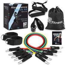 Load image into Gallery viewer, XPRT Fitness resistance bands set with handles ankle straps and door anchor
