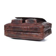 Load image into Gallery viewer, buffalo leather office bag with trolley strap