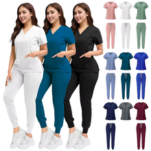 Load image into Gallery viewer, buy women's medical scrub top 6 piece set