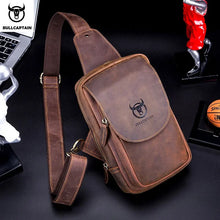 Load image into Gallery viewer, crazy horse leather chest bag men