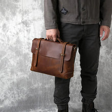 Load image into Gallery viewer, crazy horse leather laptop briefcase men purchase