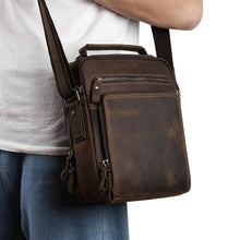 Load image into Gallery viewer, crazy horse leather messenger bag men