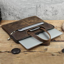 Load image into Gallery viewer, crazy horse skin laptop bag 16 inch men for sale