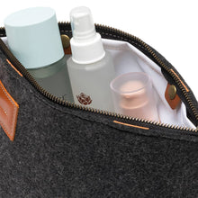 Load image into Gallery viewer, Kyrgies Wool Felt & Leather Travel Toiletry Bag