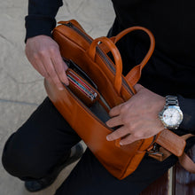 Load image into Gallery viewer, full grain leather laptop bag 15 inch