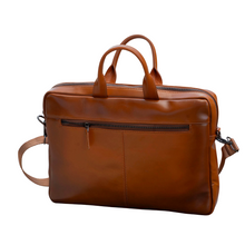 Load image into Gallery viewer, full grain leather laptop bag with shoulder strap