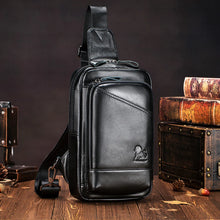 Load image into Gallery viewer, Steel lion genuine leather chest bag with tablet case men